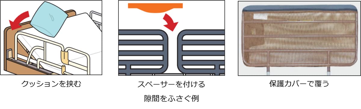 介護ベッド　隙間をふさぐ例